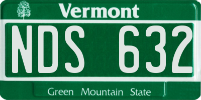 VT license plate NDS632