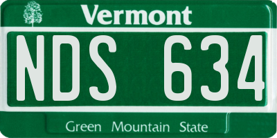 VT license plate NDS634