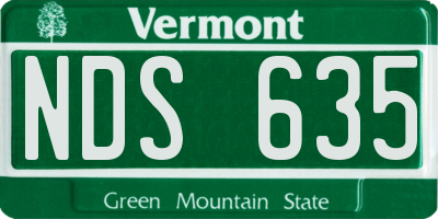 VT license plate NDS635