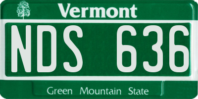 VT license plate NDS636