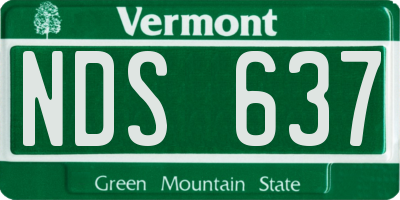 VT license plate NDS637