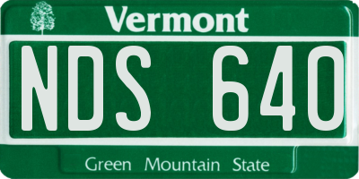 VT license plate NDS640