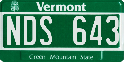 VT license plate NDS643