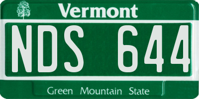 VT license plate NDS644