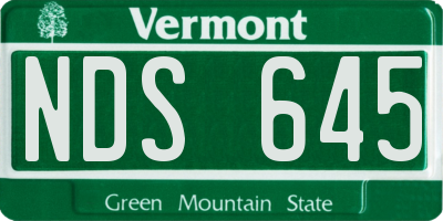 VT license plate NDS645