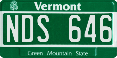 VT license plate NDS646