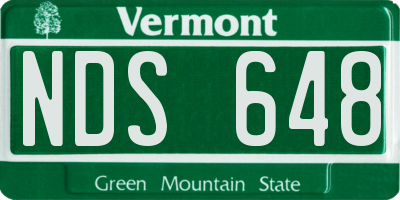 VT license plate NDS648