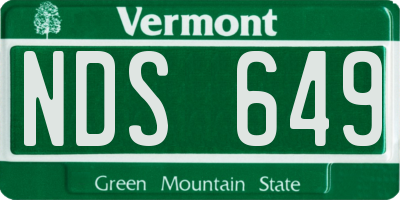 VT license plate NDS649