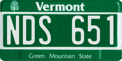 VT license plate NDS651