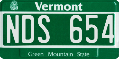 VT license plate NDS654