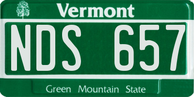 VT license plate NDS657
