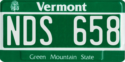 VT license plate NDS658