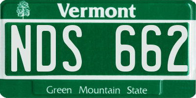 VT license plate NDS662
