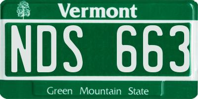VT license plate NDS663