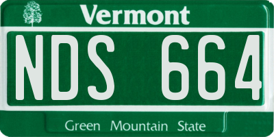 VT license plate NDS664