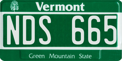VT license plate NDS665