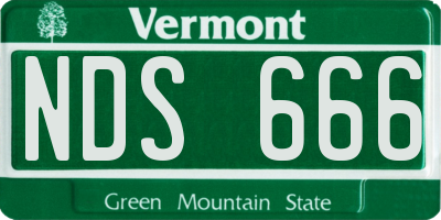 VT license plate NDS666