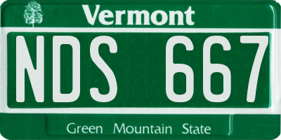 VT license plate NDS667