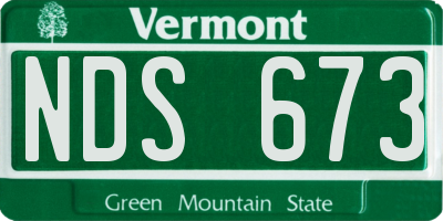 VT license plate NDS673