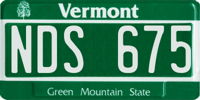 VT license plate NDS675