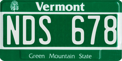 VT license plate NDS678