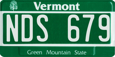 VT license plate NDS679