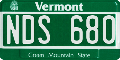 VT license plate NDS680