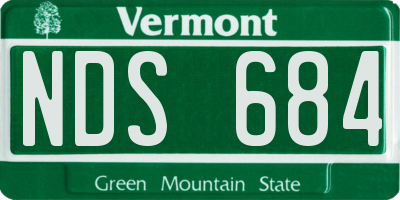 VT license plate NDS684