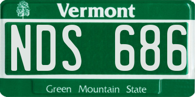 VT license plate NDS686