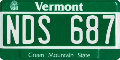 VT license plate NDS687