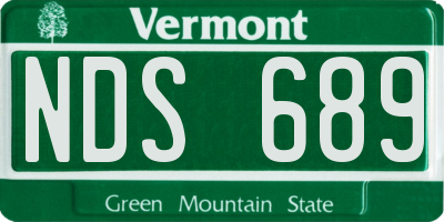 VT license plate NDS689
