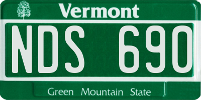 VT license plate NDS690