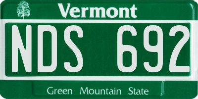 VT license plate NDS692