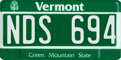 VT license plate NDS694