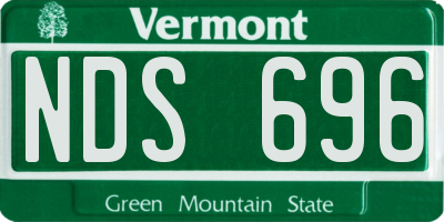 VT license plate NDS696