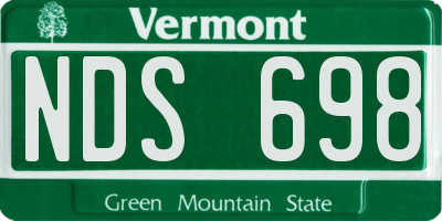 VT license plate NDS698