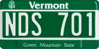 VT license plate NDS701