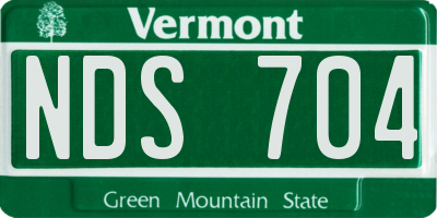 VT license plate NDS704