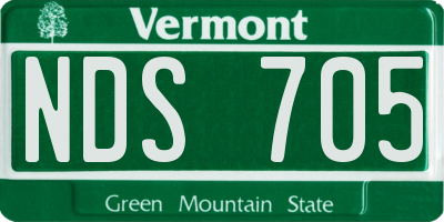 VT license plate NDS705