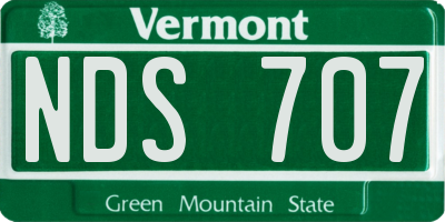 VT license plate NDS707
