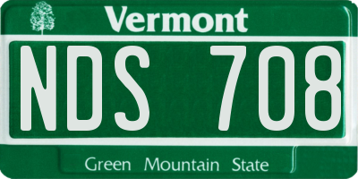 VT license plate NDS708