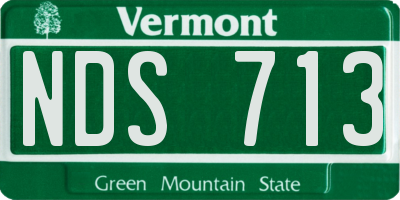 VT license plate NDS713
