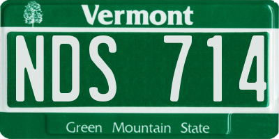 VT license plate NDS714