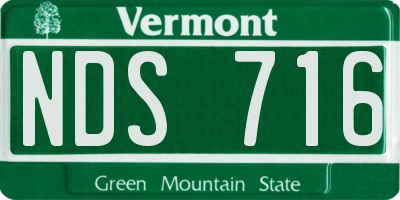 VT license plate NDS716