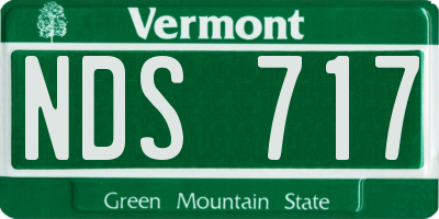 VT license plate NDS717