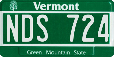 VT license plate NDS724