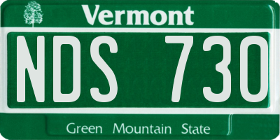 VT license plate NDS730