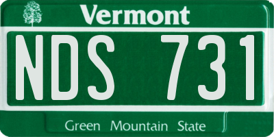 VT license plate NDS731