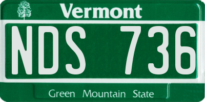 VT license plate NDS736