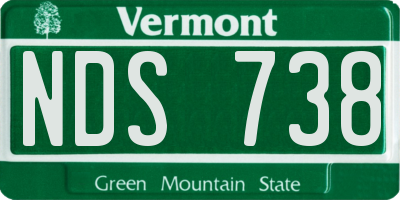 VT license plate NDS738